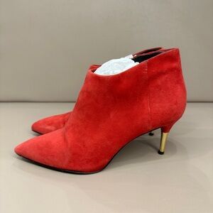 Brian Atwood Mcalester Red Suede Ankle Boots